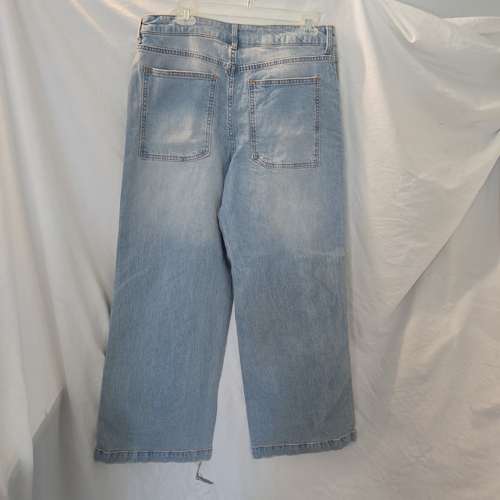 No Boundaries Women's Wide Leg Denim Jeans Light Enzyme With Tint Size 12 NWT - Picture 6 of 14